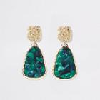 River Island Womens Gold Colour Resin Drop Earrings