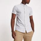 River Island Mens Stripe Short Sleeve Oxford Shirt