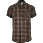 River Island Mens Check Double Face Short Sleeve Shirt