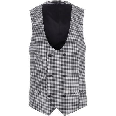 River Island Mens Gingham Suit Waistcoat