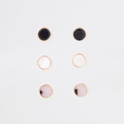 River Island Womens Gold Tone Circle Stud Earrings Pack