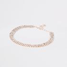 River Island Womens Rose Gold Color Rhinestone Anklet