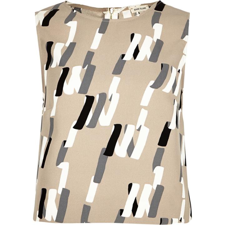 River Island Womens Printed Sleeveless Crop Top