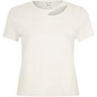 River Island Womens White Slash Neck Fitted T-shirt