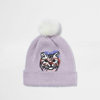 River Island Womens Sequin Cat Bobble Hat