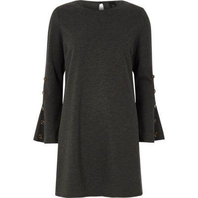 River Island Womens Button Bell Sleeve Shift Dress