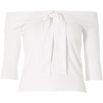 River Island Womens Twist Front Bardot Top