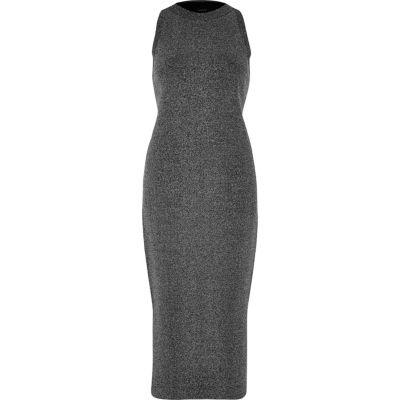 River Island Womens Silver Sparkly Knit Bodycon Dress