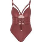 River Island Womens Plunge Corset Swimsuit