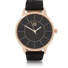 River Island Mensblack And Rose Gold Simple Watch
