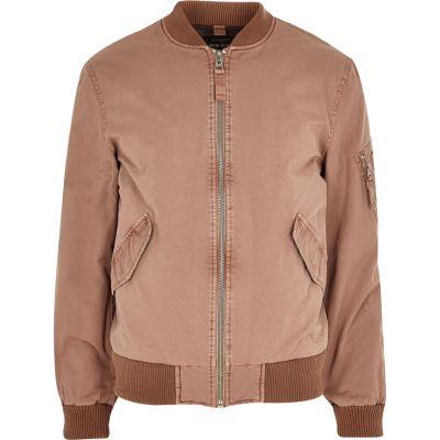 River Island Mensbig & Tall Washed Bomber Jacket