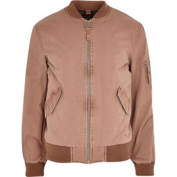 River Island Mensbig & Tall Washed Bomber Jacket