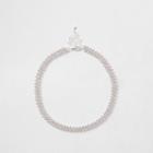 River Island Womens Silver Tone Thin Rhinestone Choker