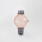 River Island Womens Rose Gold Tone Check Watch