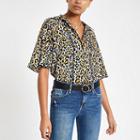River Island Womens Leopard Print Tie Side Shirt