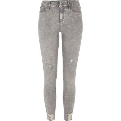 River Island Womens Acid Wash Ripped Molly Jeggings