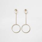 River Island Womens Gold Tone Hoop Drop Front And Back Earrings