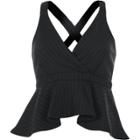River Island Womens Rib Wrap Front Peplum Cami Top