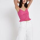 River Island Womens Embroidered Tassel Cami Top