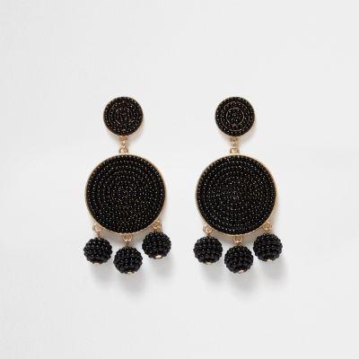 River Island Womens Beaded Triple Ball Drop Earrings