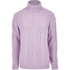 River Island Mens Chunky Cable Knit Roll Neck Jumper