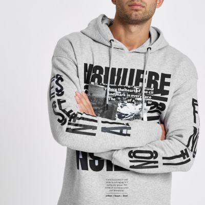 River Island Mens Jack And Jones Core Marl Print Hoodie