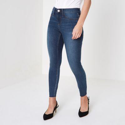 River Island Womens Petite Molly Raw Hem Skinny Jeggings