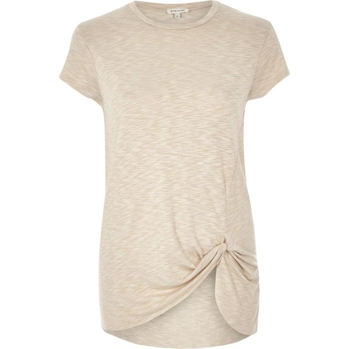 River Island Womens Twisted Front Short Sleeve T-shirt