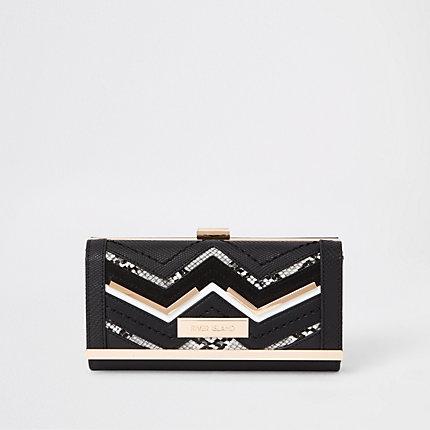 River Island Womens Zig Zag Detail Cliptop Purse