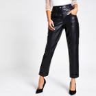 River Island Womens Faux Leather Mom Trousers