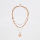 River Island Womens Gold Colour Pendant Chain Layered Necklace