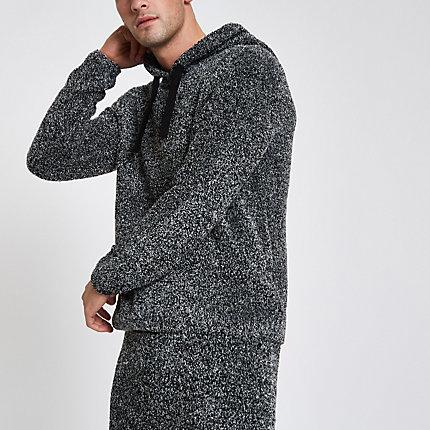 River Island Mens Slim Fit Teddy Fleece Hoodie