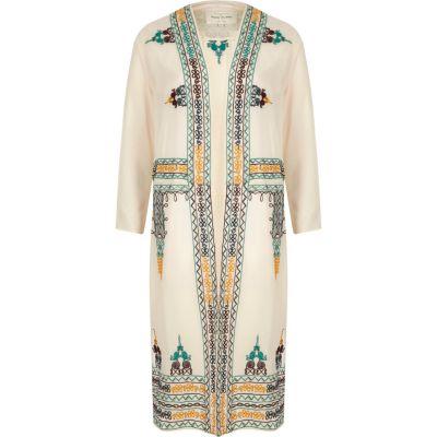 River Island Womens Sheer Embroidered Duster Jacket