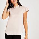 River Island Womens Diamante Neck Short Sleeve Top