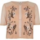 River Island Womens Mesh Floral Stitch Embroidered Top