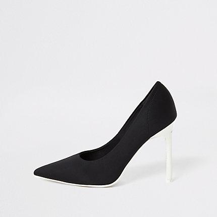 River Island Womens Skinny Heel Scuba Court Shoe