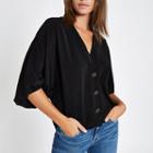 River Island Womens Button Up V Neck Top