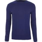 River Island Mens Rib Slim Fit Long Sleeve T-shirt