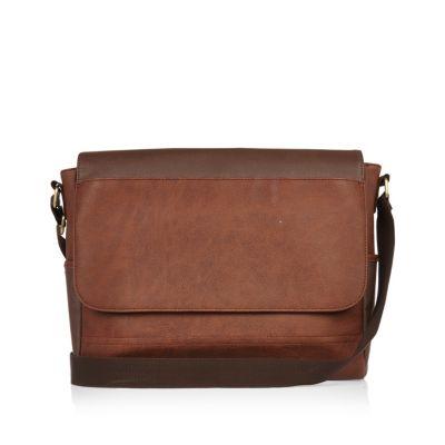 River Island Mensbrown Flapover Shoulder Bag
