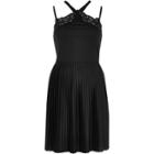 River Island Womens Pleated Cross Back Lace Dress