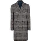 River Island Mens Check Double Breasted Smart Coat