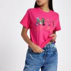 River Island Womens Petite 'moi' Embroidered Crop T-shirt
