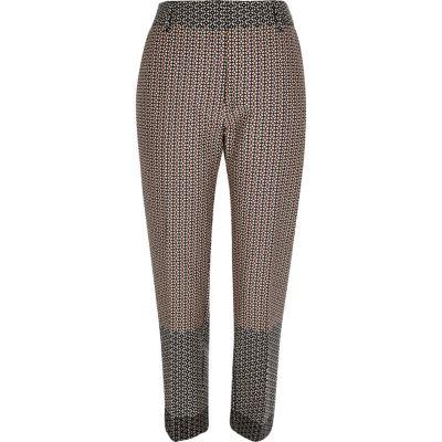 River Island Womens Geometric Pattern Cigarette Pants