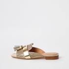 River Island Womens Gold Tassel Peep Toe Mule