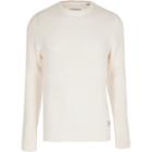 Mens Jack And Jones White Knit Jumper