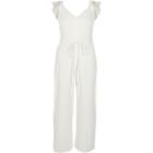 River Island Womens White Back Bow Sleeveless Culotte Jumpsuit