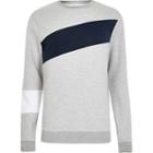 River Island Mens Slim Fit Blocked Crew Sweatshirt