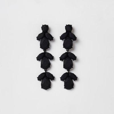 River Island Womens Satin Jewel Drop Clip On Earrings