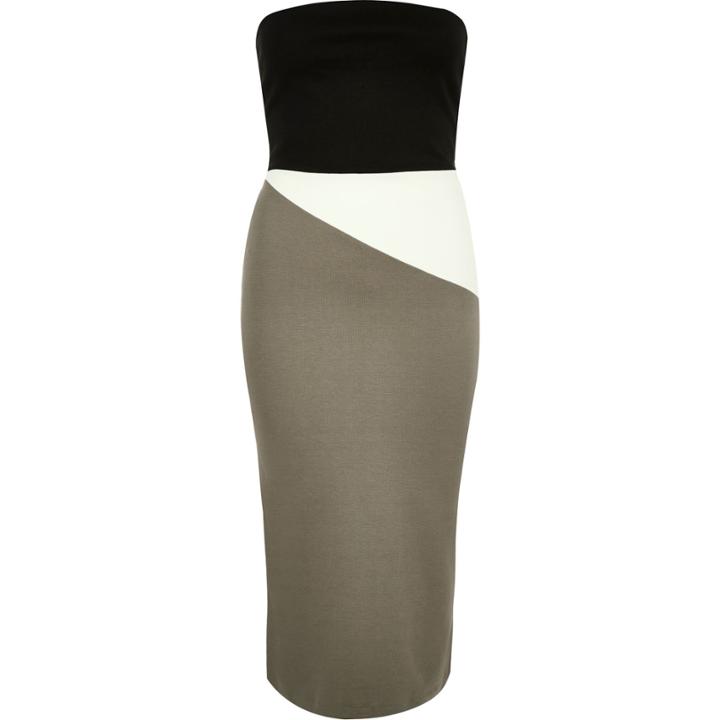 River Island Womens Block Color Bandeau Dress