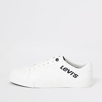 Mens Levi's White Woodward Trainers